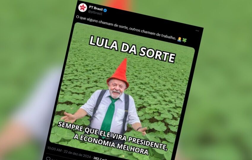  Publicação do PT diz que Lula “dá sorte” para economia brasileira