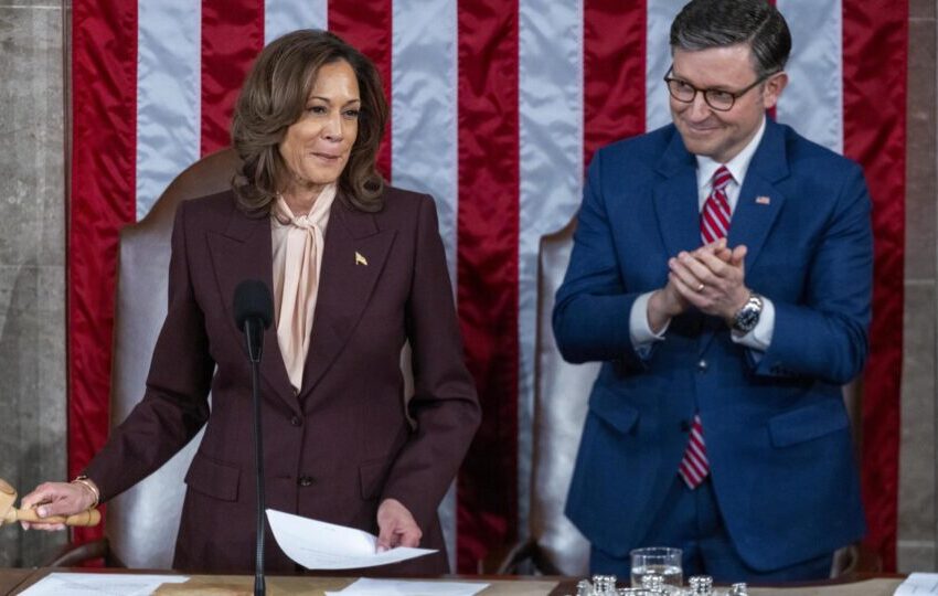  Sob liderança de Kamala Harris, Congresso dos EUA certifica vitória eleitoral de Donald Trump