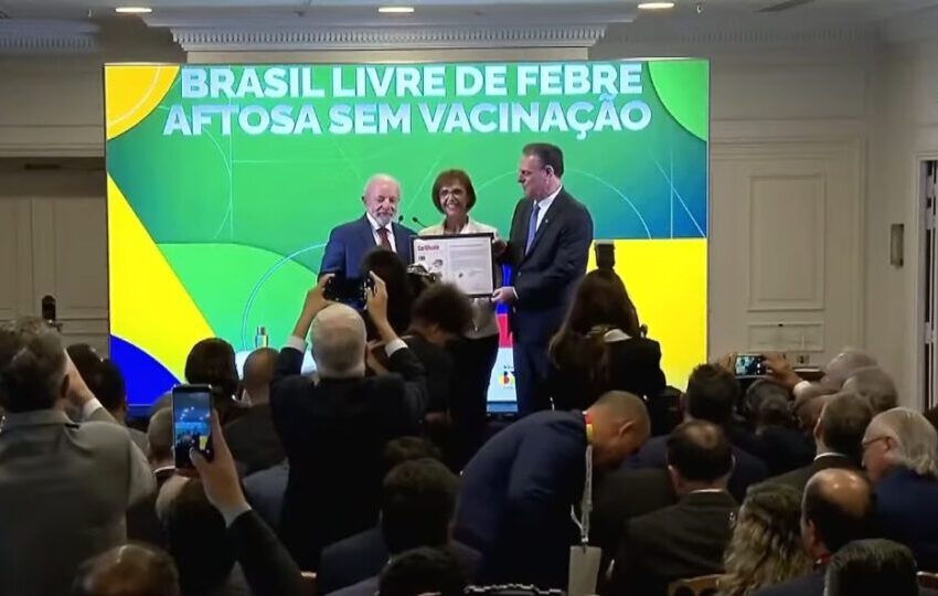  Brasil recebe certificado de país livre de febre aftosa sem vacinação 