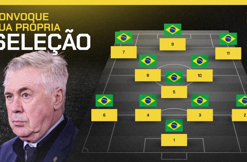  Assuma o papel de Ancelotti e convoque a seleção brasileira para a Copa do Mundo