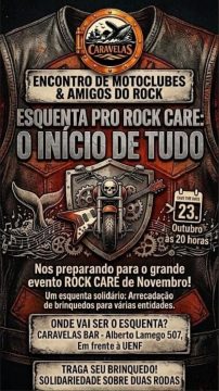  Esquenta solidário para o Rock and Care nesta sexta-feira, em Campos